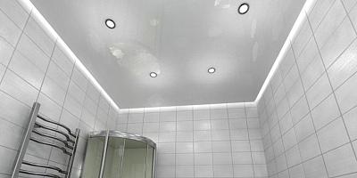 Парящий натяжной потолок в ванную